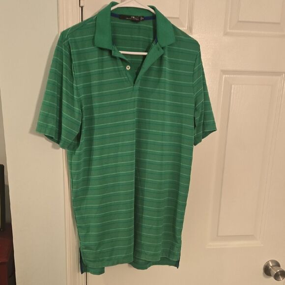 RLX Ralph Lauren Green Polo Shirt with Horizontal Stripes - Picture 1 of 7